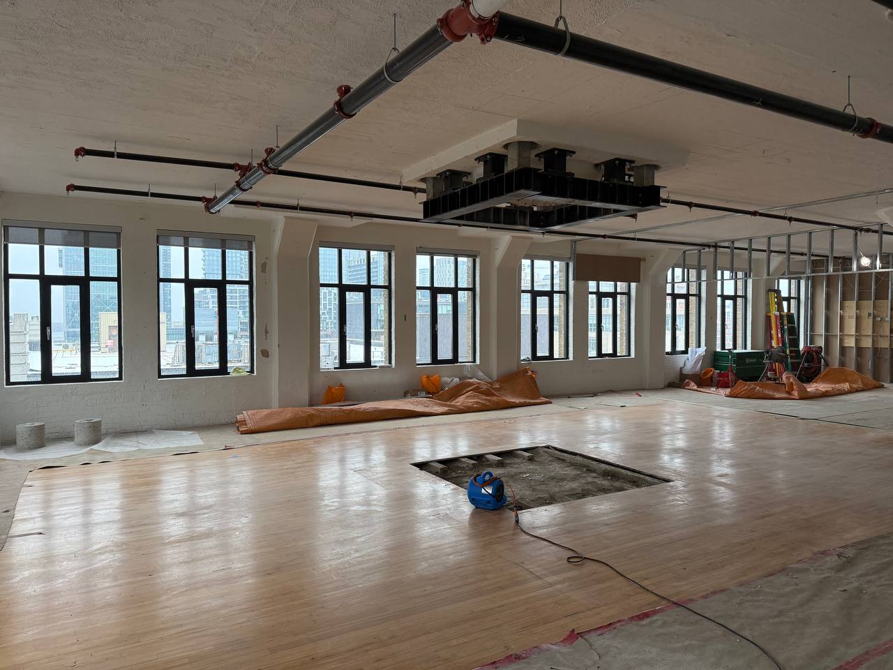 after column removal cleaned area structural modification