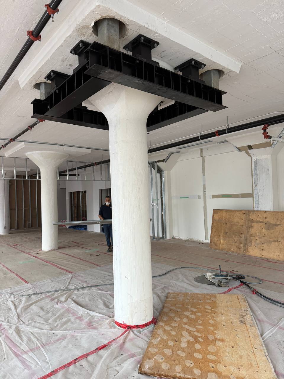 engineered shoring installed before column removal